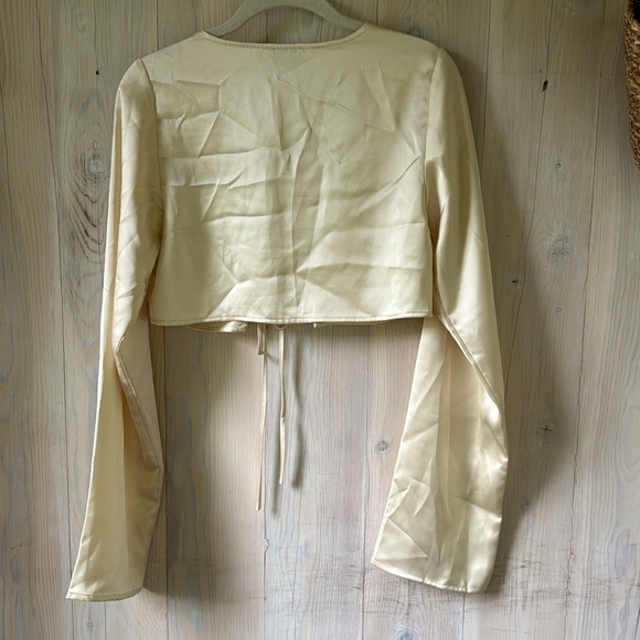 Chic Satin Tie-Front Blouse - Picture 2 of 11